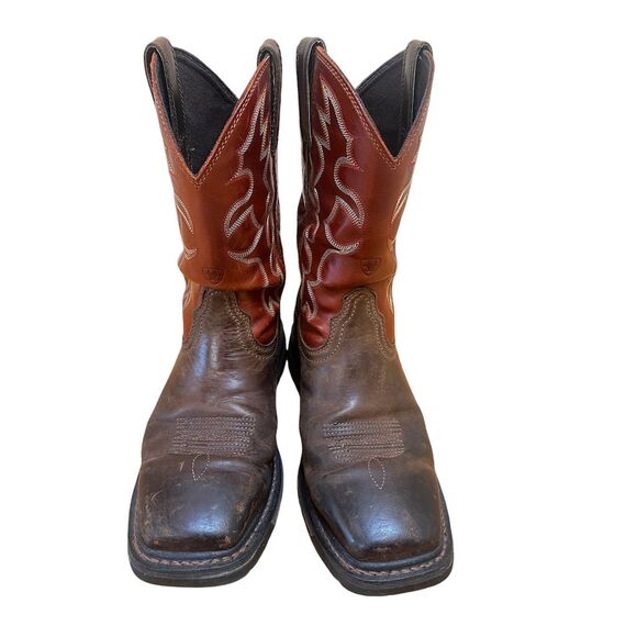 Ariat WorkHog Men's Square Toe Work Boots Brown Size 10EE Western Style - Picture 2 of 13